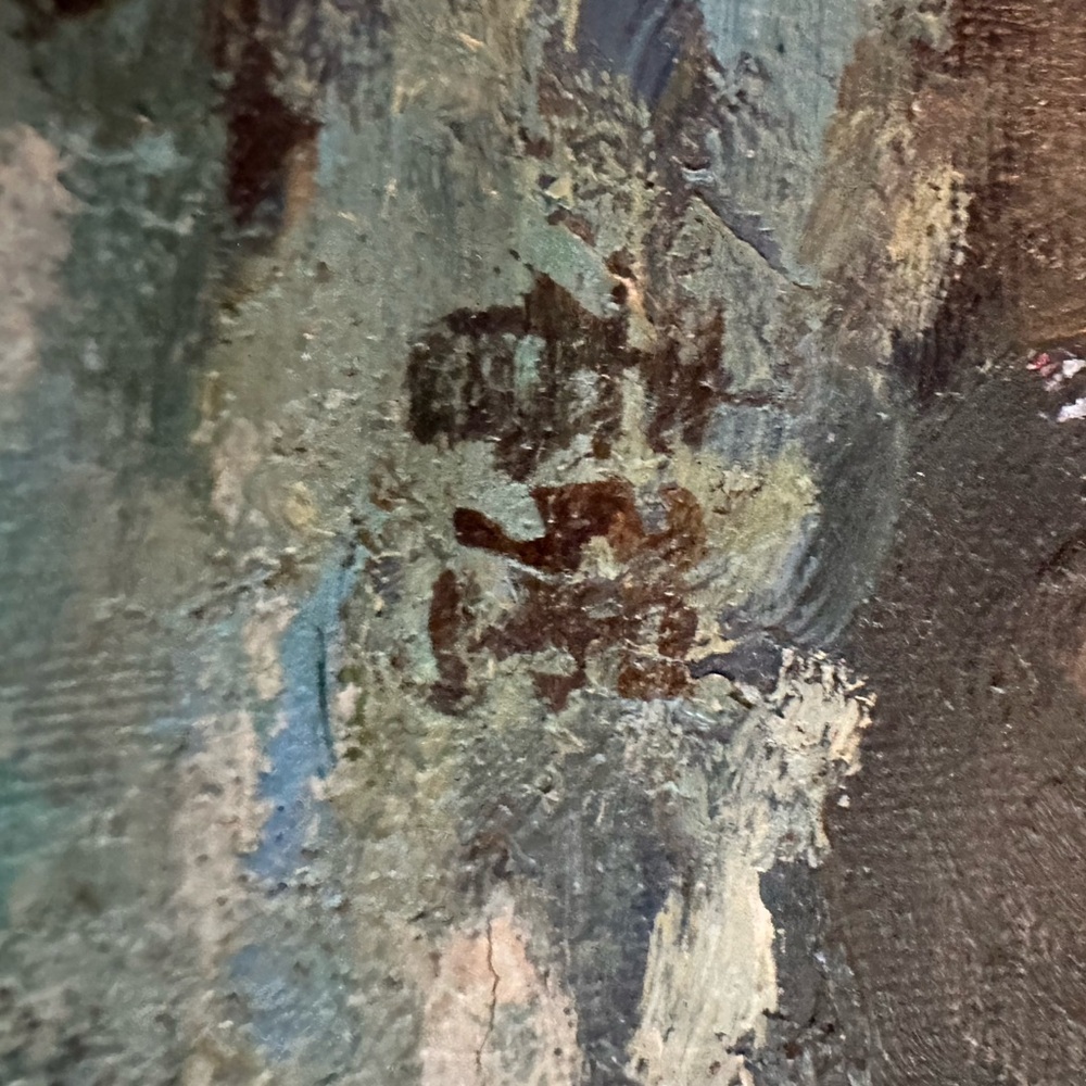 PAINTING 12 x 10 Scenic Canvas Art Signed ⚠️ Poor Condition read👇 - Picture 6 of 6